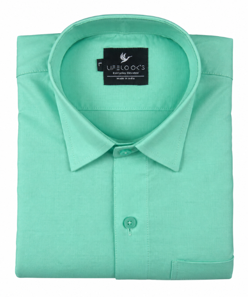 Oxford Cotton Pale Turquoise Color Shirt for Men