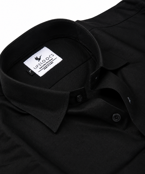 Oxford Cotton Black Color Shirt for Men