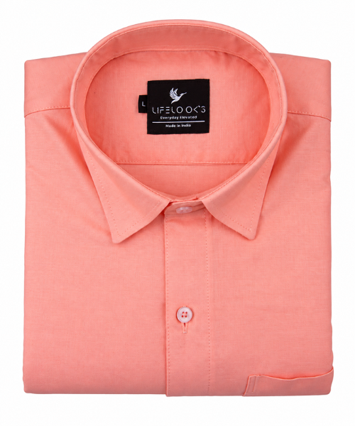 Oxford Cotton Light Peach Color Shirt for Men