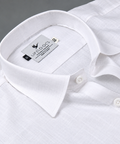 Linen Textured Pure White Men’s Shirt