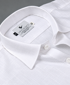 Linen Textured Pure White Men’s Shirt