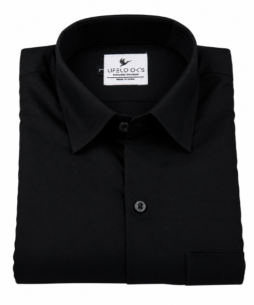 Oxford Cotton Black Color Shirt for Men