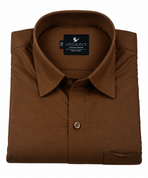 Oxford Cotton Light Chocolate Color Shirt for Men