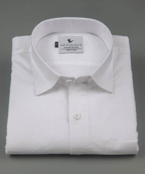 Oxford Cotton White Color Shirt for Men