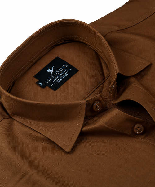 Oxford Cotton Light Chocolate Color Shirt for Men