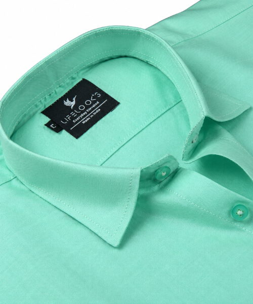 Oxford Cotton Pale Turquoise Color Shirt for Men