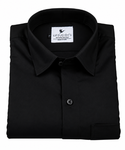 Oxford Cotton Black Color Shirt for Men