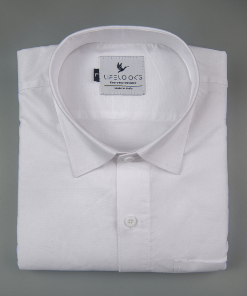 Oxford Cotton White Color Shirt for Men