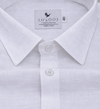 Linen Textured Pure White Men’s Shirt