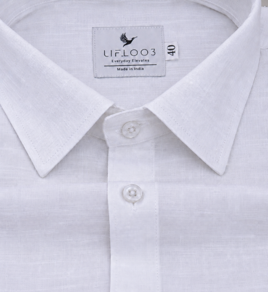 Linen Textured Pure White Men’s Shirt