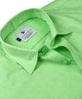 Linen Textured Pista Green Men’s Shirt
