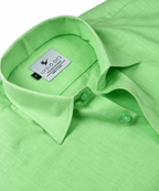 Linen Textured Pista Green Men’s Shirt