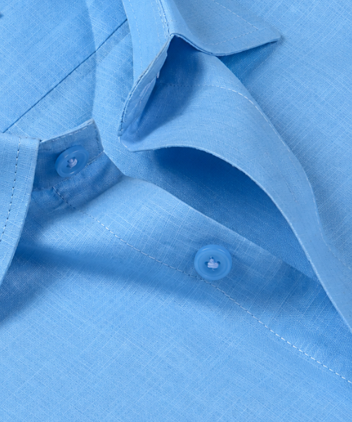 Linen Textured Sky Blue Men’s Shirt