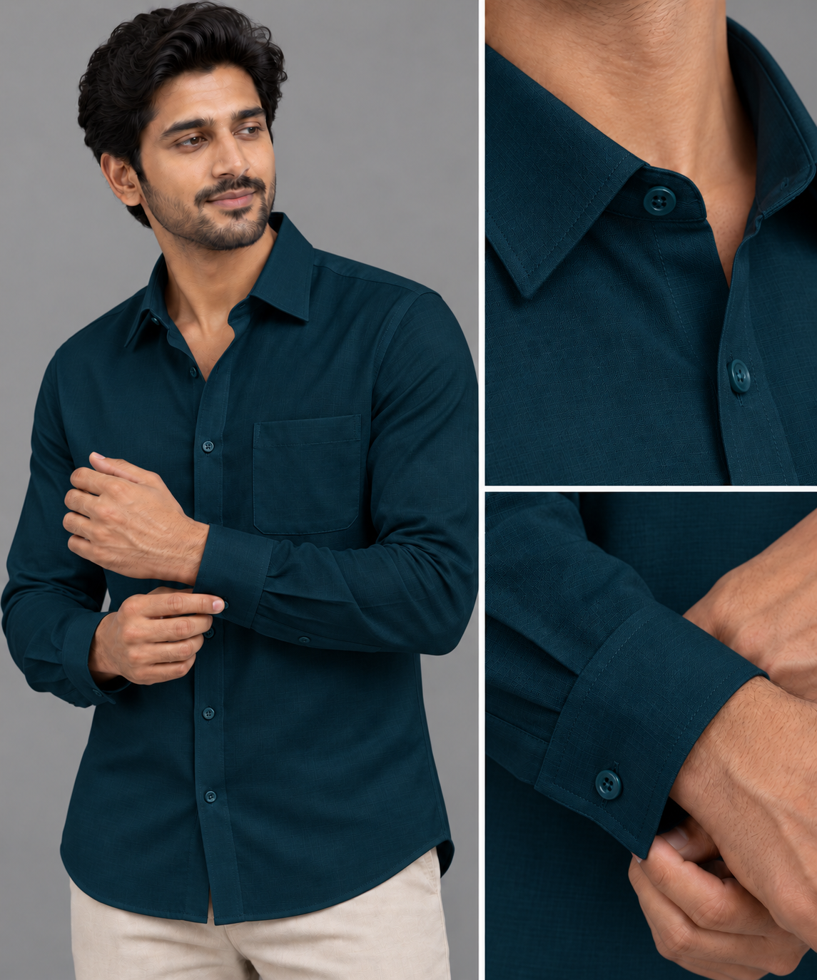 Oxford Cotton Royal Blue Color Shirt for Men