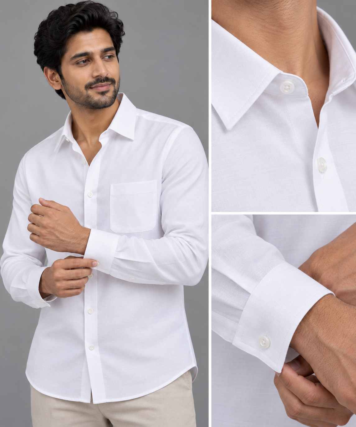 Oxford Cotton White Color Shirt for Men
