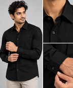 Oxford Cotton Black Color Shirt for Men