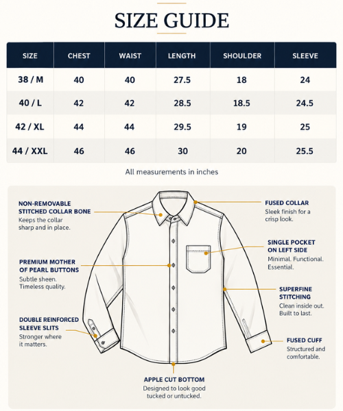 Linen Textured Pure White Men’s Shirt